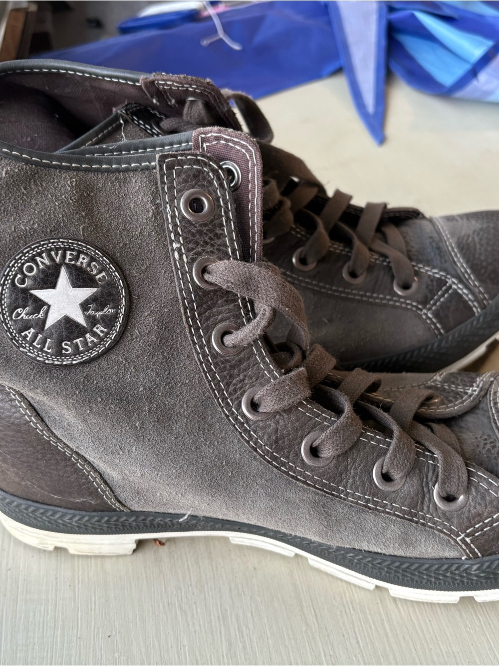 Converse Brown Suede High-Top Sneakers